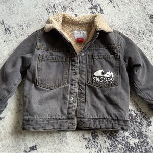 Zara Snoopy Sherpa Lined Jacket